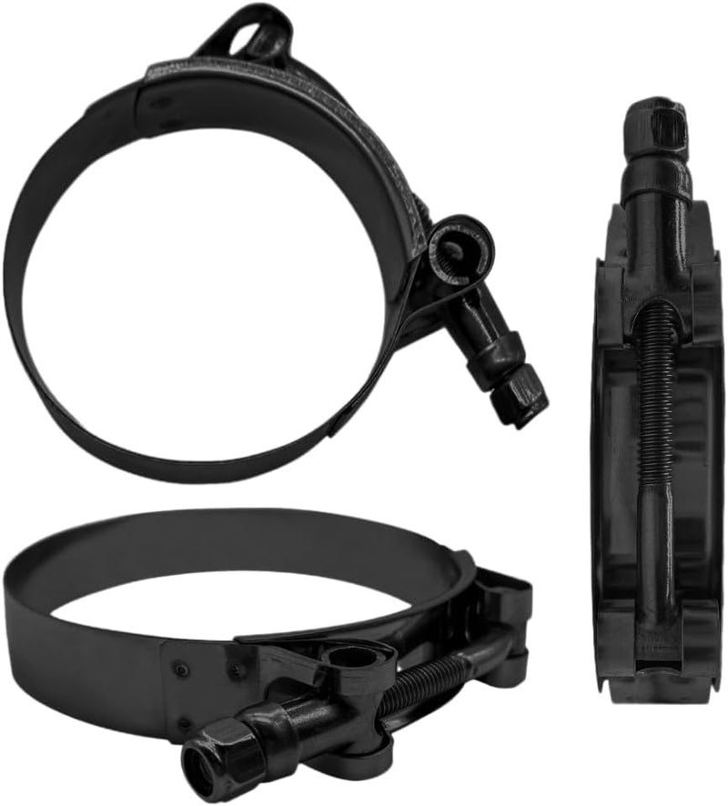 Botten 2pcs 1.75" Stainless Steel T-Bolt Hose Clamps - Clamp Range 51-59mm for 1.75 Hose ID (Black) - Durable and Reliable Hose Clamps for Secure Connections" - Image 4